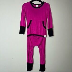 Ready Set Romper Girls Magenta Black Bamboo 12-24 months‎
